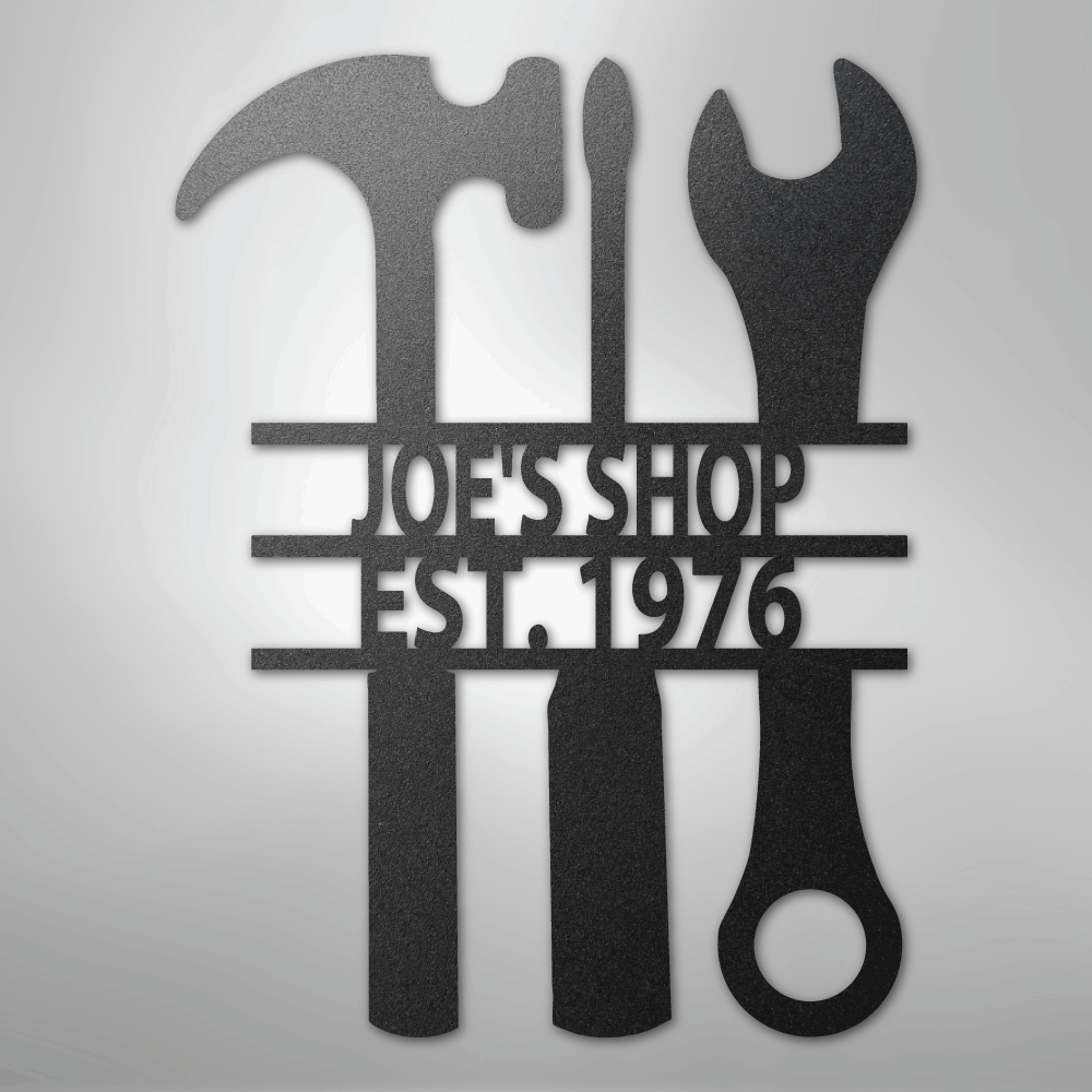 Custom Metal Wall Art - Personalized Mechanic Garage Workshop Sign