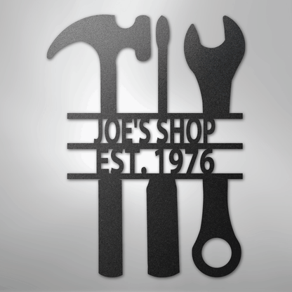 Custom Metal Wall Art - Personalized Mechanic Garage Workshop Sign
