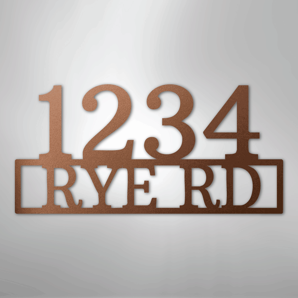 Custom Metal Wall Art - Personalized Home Address Sign Copper
