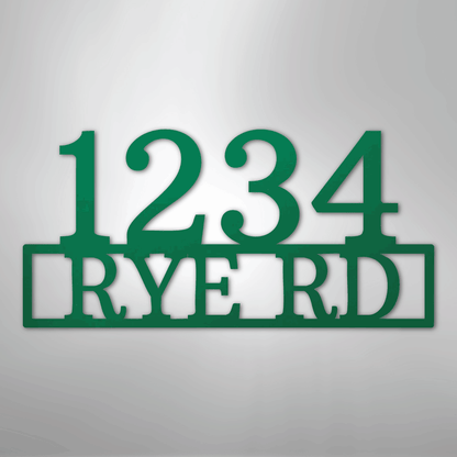 Custom Metal Wall Art - Personalized Home Address Sign Green