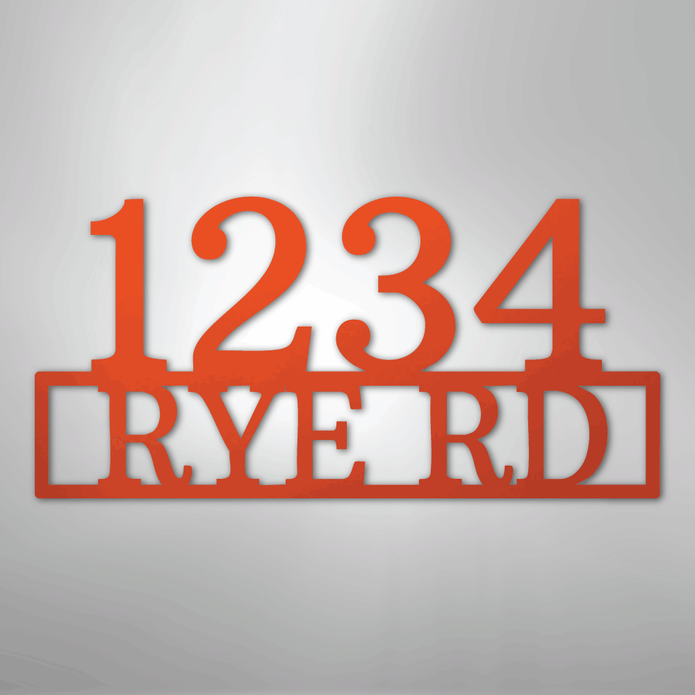 Custom Metal Wall Art - Personalized Home Address Sign Orange