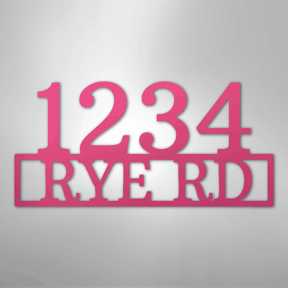 Custom Metal Wall Art - Personalized Home Address Sign Pink