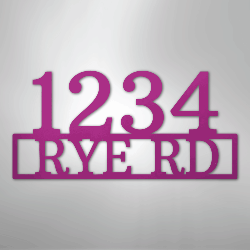 Custom Metal Wall Art - Personalized Home Address Sign Purple
