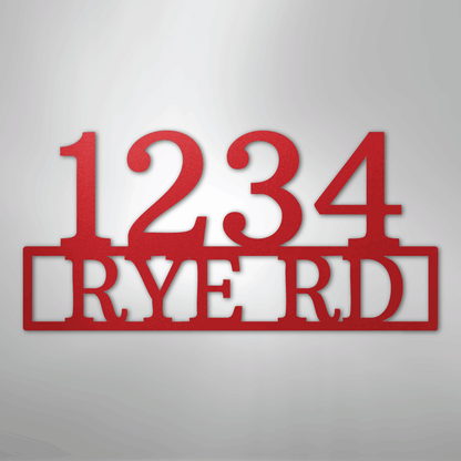 Custom Metal Wall Art - Personalized Home Address Sign Red