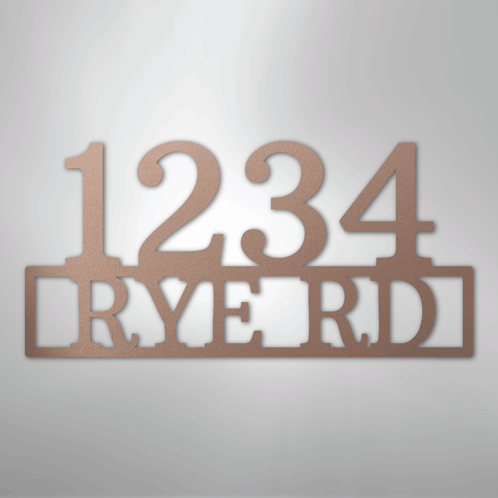 Custom Metal Wall Art - Personalized Home Address Sign Rose