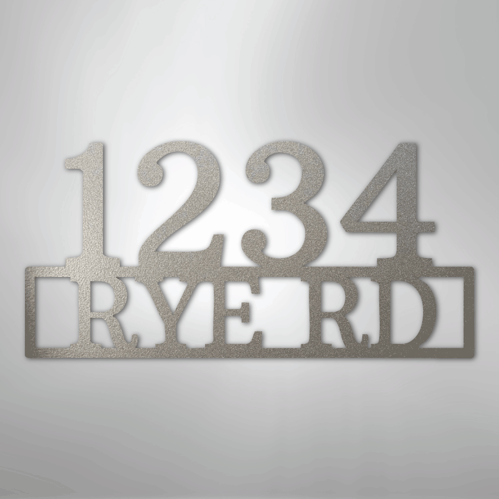 Custom Metal Wall Art - Personalized Home Address Sign Silver