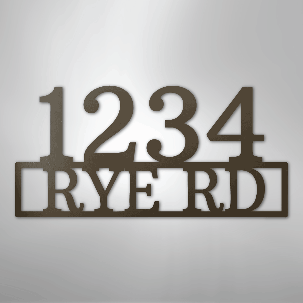 Custom Metal Wall Art - Personalized Home Address Sign Stone