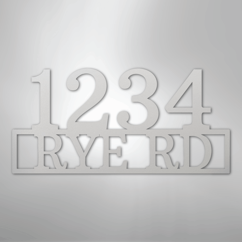 Custom Metal Wall Art - Personalized Home Address Sign White