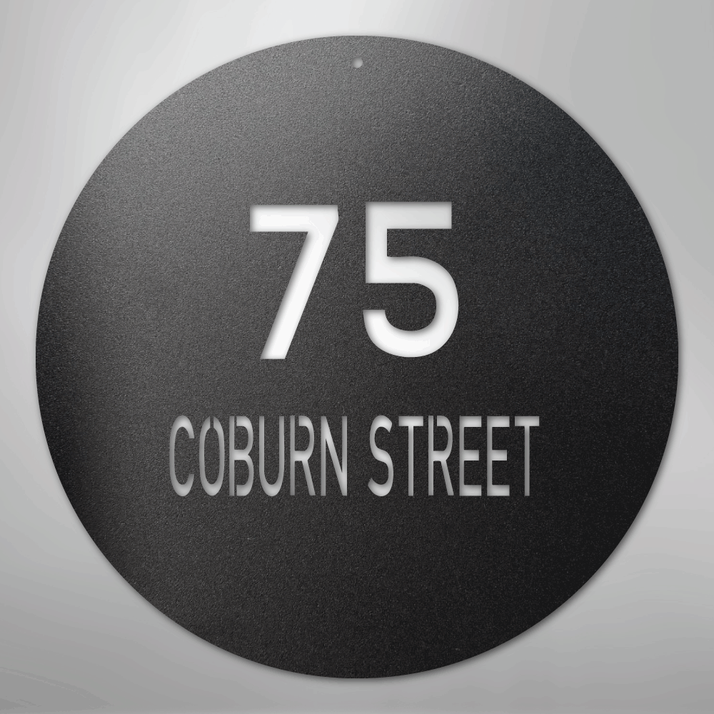 Custom Metal Sign - Personalized Round House Number Plaque