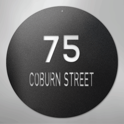 Custom Metal Sign - Personalized Round House Number Plaque