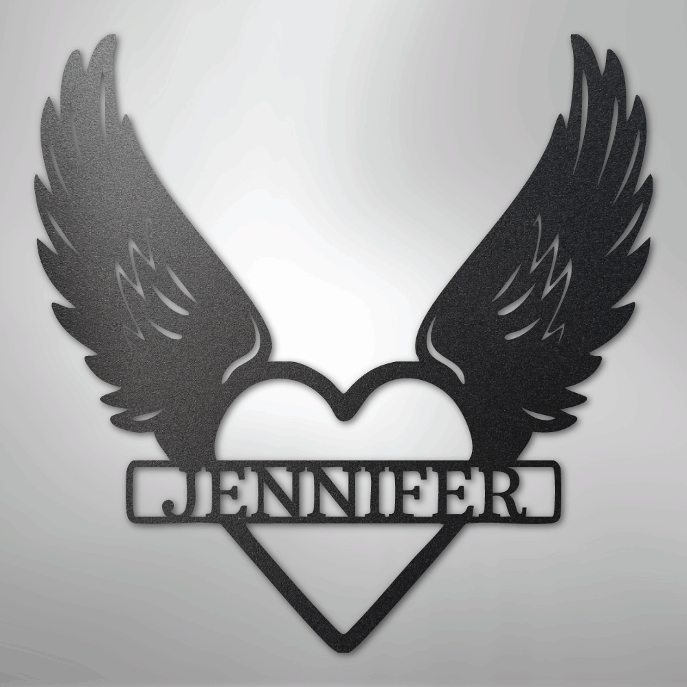 Custom Metal Wall Art - Angel Wing Remembrance Sign