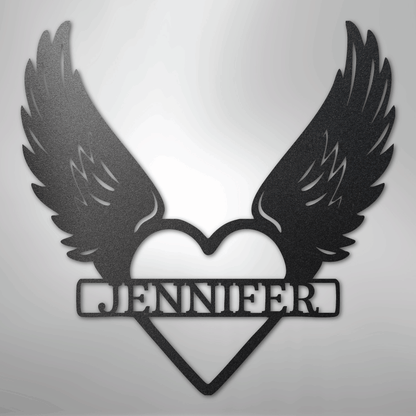 Custom Metal Wall Art - Angel Wing Remembrance Sign