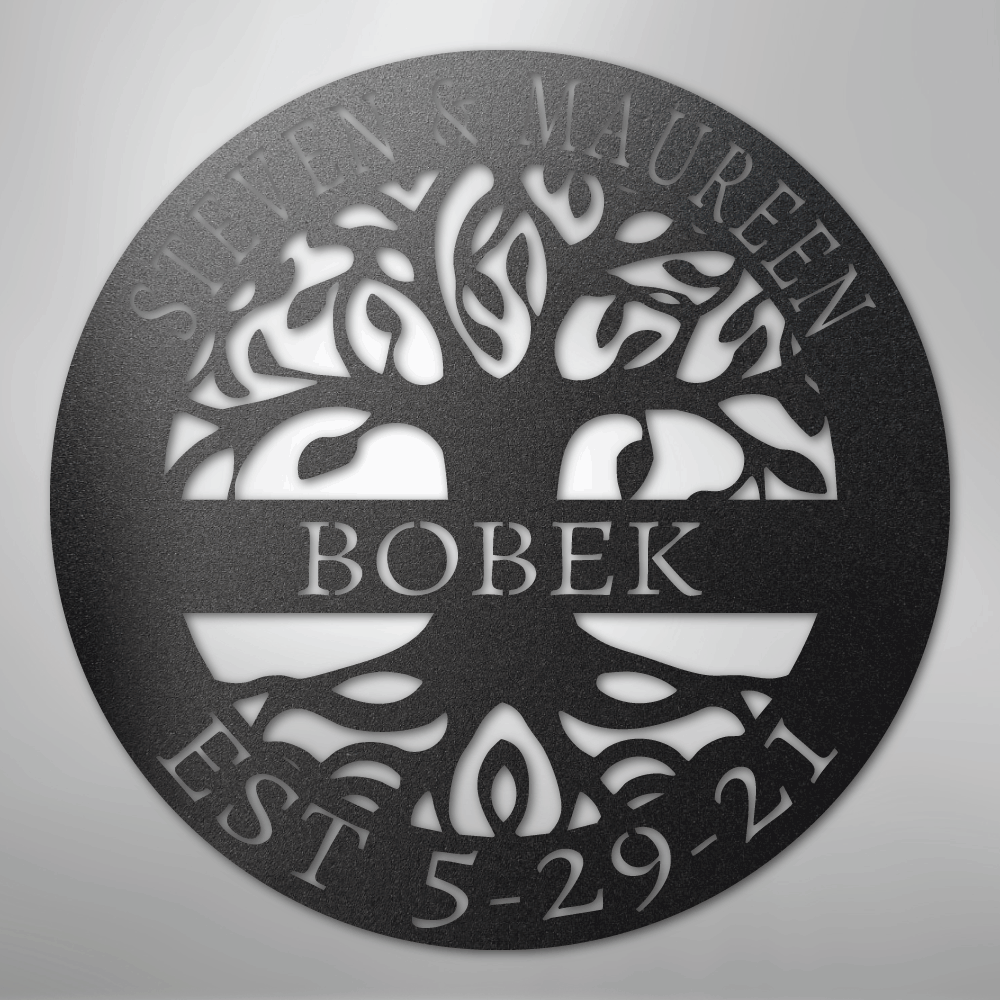 Custom Metal Wall Art - Personalized Tree of Life Sign