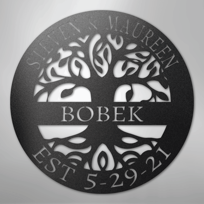 Custom Metal Wall Art - Personalized Tree of Life Sign