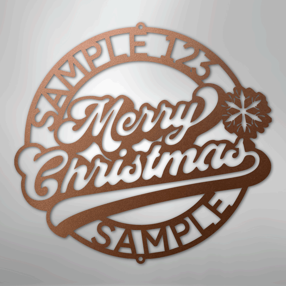 Custom Metal Wall Art - Personalized Christmas Monogram Sign Copper
