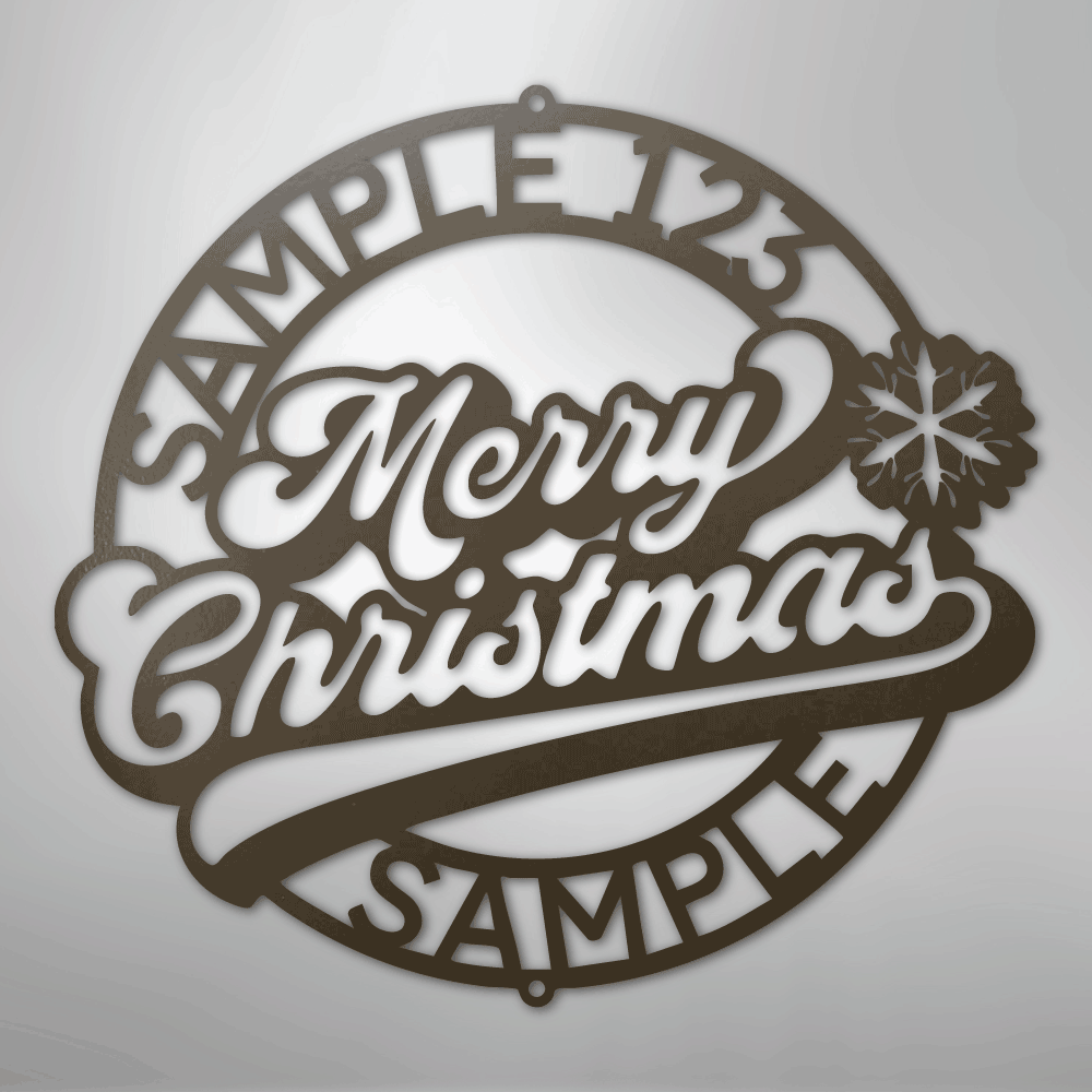 Custom Metal Wall Art - Personalized Christmas Monogram Sign Stone