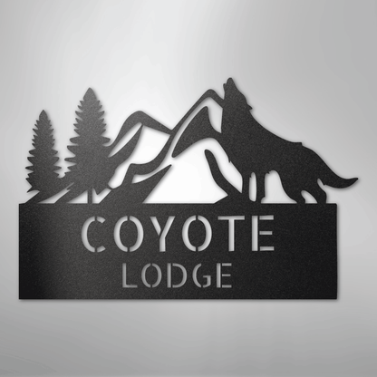 Custom Metal Wall Art - Personalized Coyote Sign