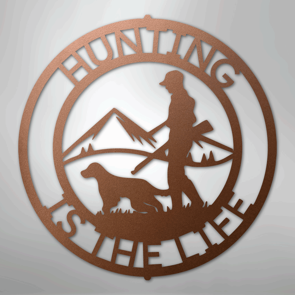 Custom Metal Wall Art - Personalized Deer Hunter Monogram Sign Copper