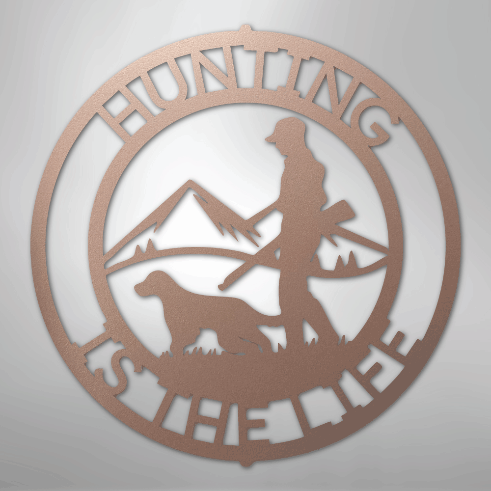 Custom Metal Wall Art - Personalized Deer Hunter Monogram Sign Rose