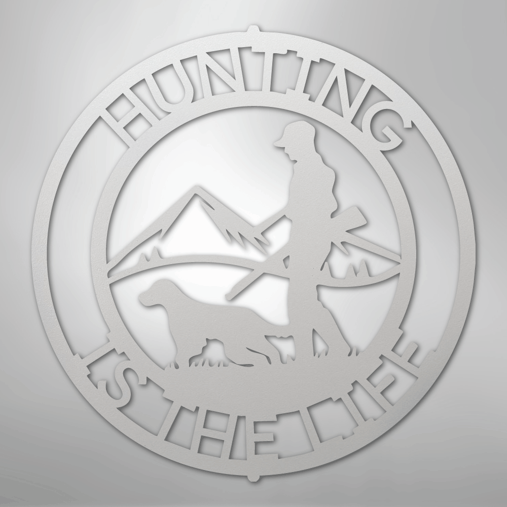 Custom Metal Wall Art - Personalized Deer Hunter Monogram Sign White