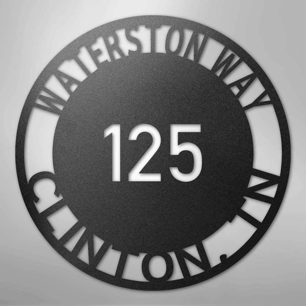 Custom Metal Sign - Personalized Circle Address Plaque