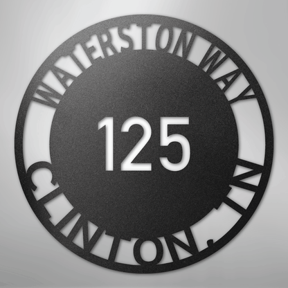 Custom Metal Sign - Personalized Circle Address Plaque