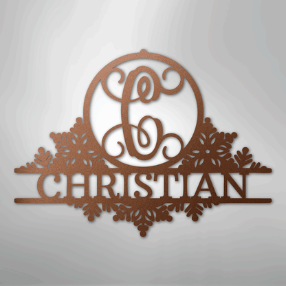 Custom Metal Wall Art - Personalized Winter Sign Copper