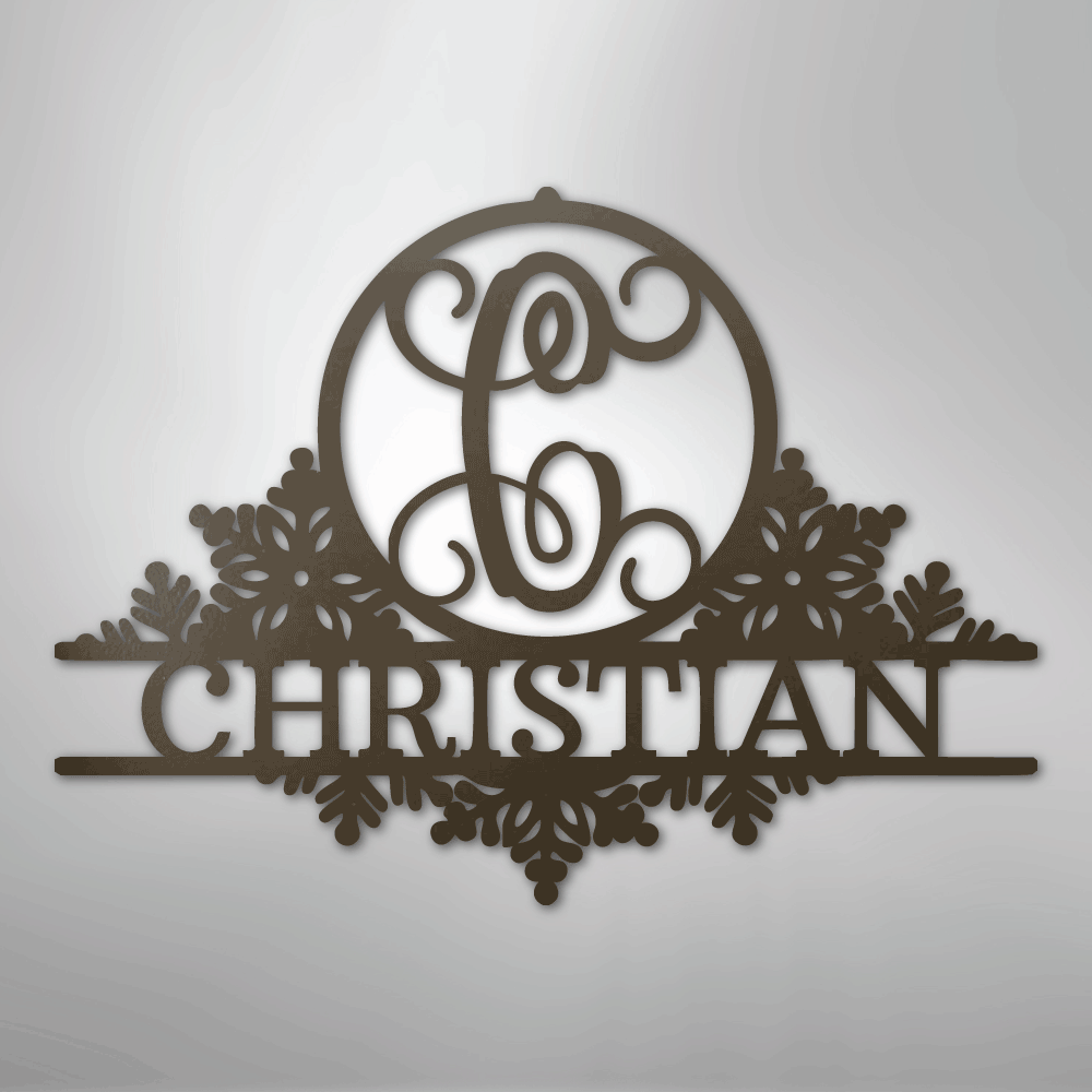 Custom Metal Wall Art - Personalized Winter Sign Stone