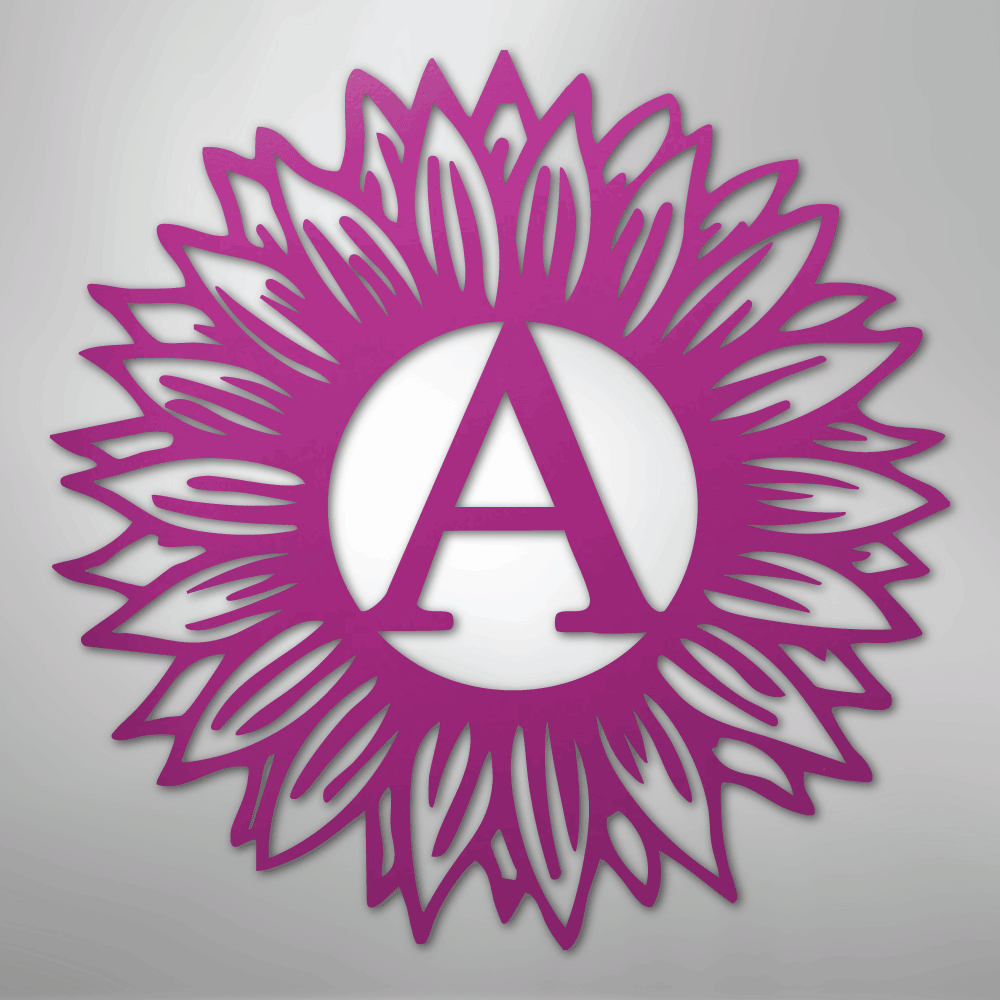 Custom Metal Wall Art - Personalized Sunflower Sign Purple