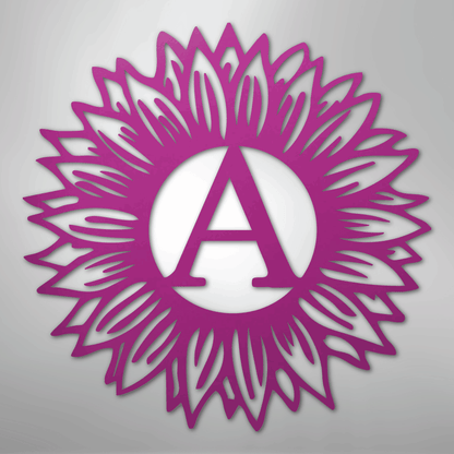 Custom Metal Wall Art - Personalized Sunflower Sign Purple