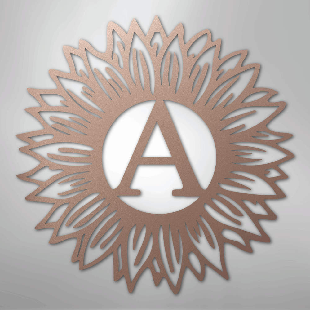 Custom Metal Wall Art - Personalized Sunflower Sign Rose