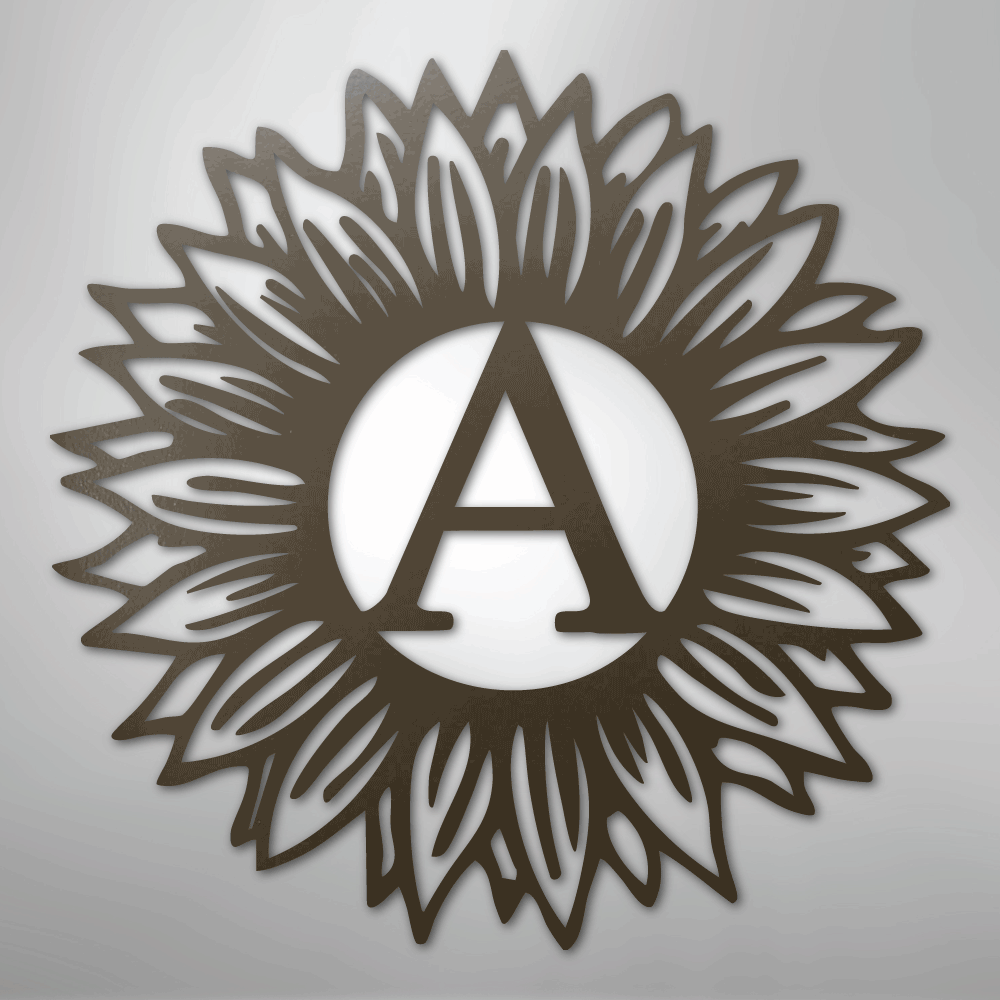 Custom Metal Wall Art - Personalized Sunflower Sign Stone
