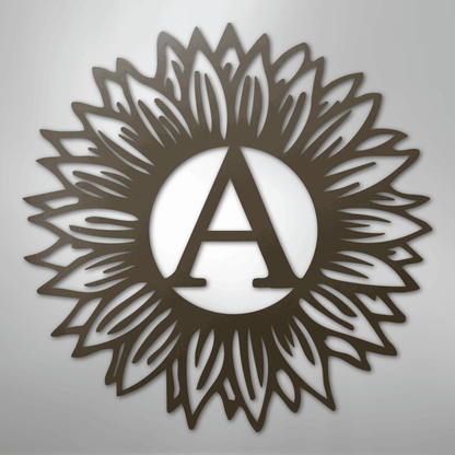 Custom Metal Wall Art - Personalized Sunflower Sign Stone