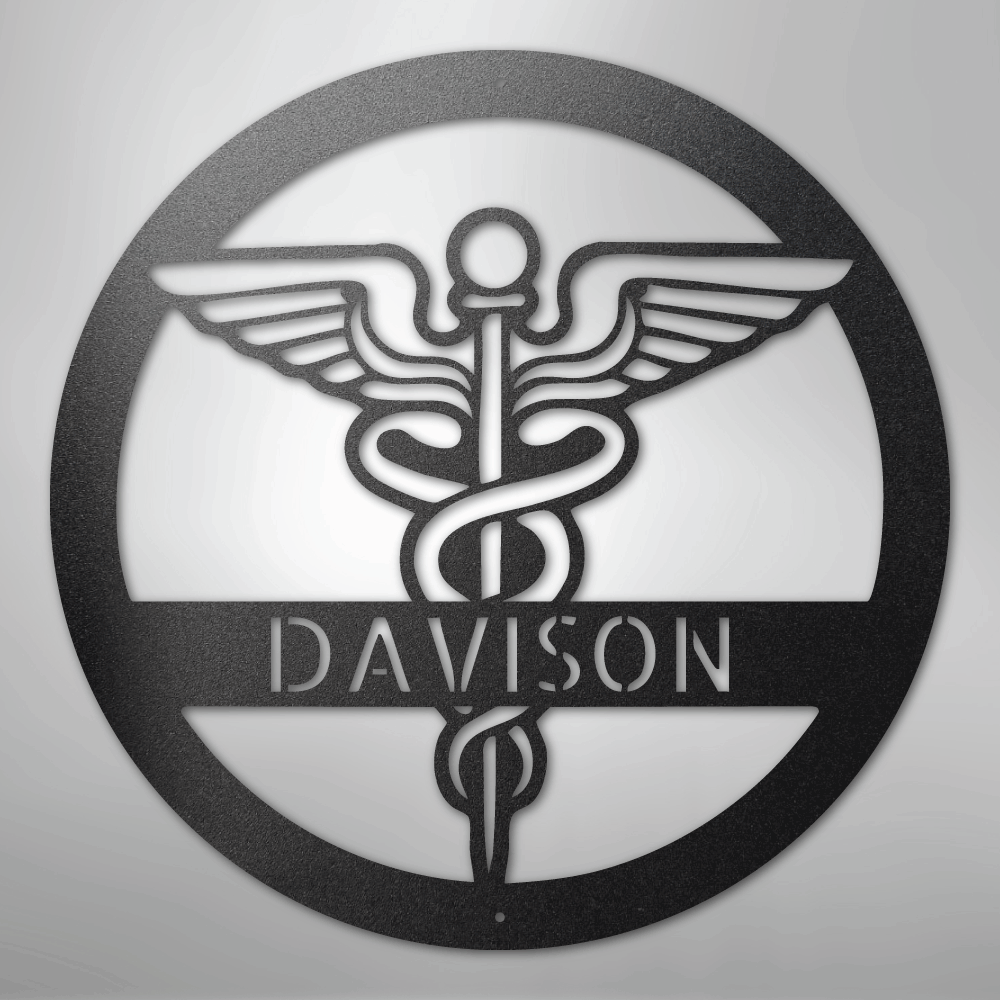 Custom Metal Wall Art - Personalized Registered Nurse Sign Black