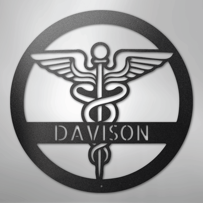 Custom Metal Wall Art - Personalized Registered Nurse Sign Black