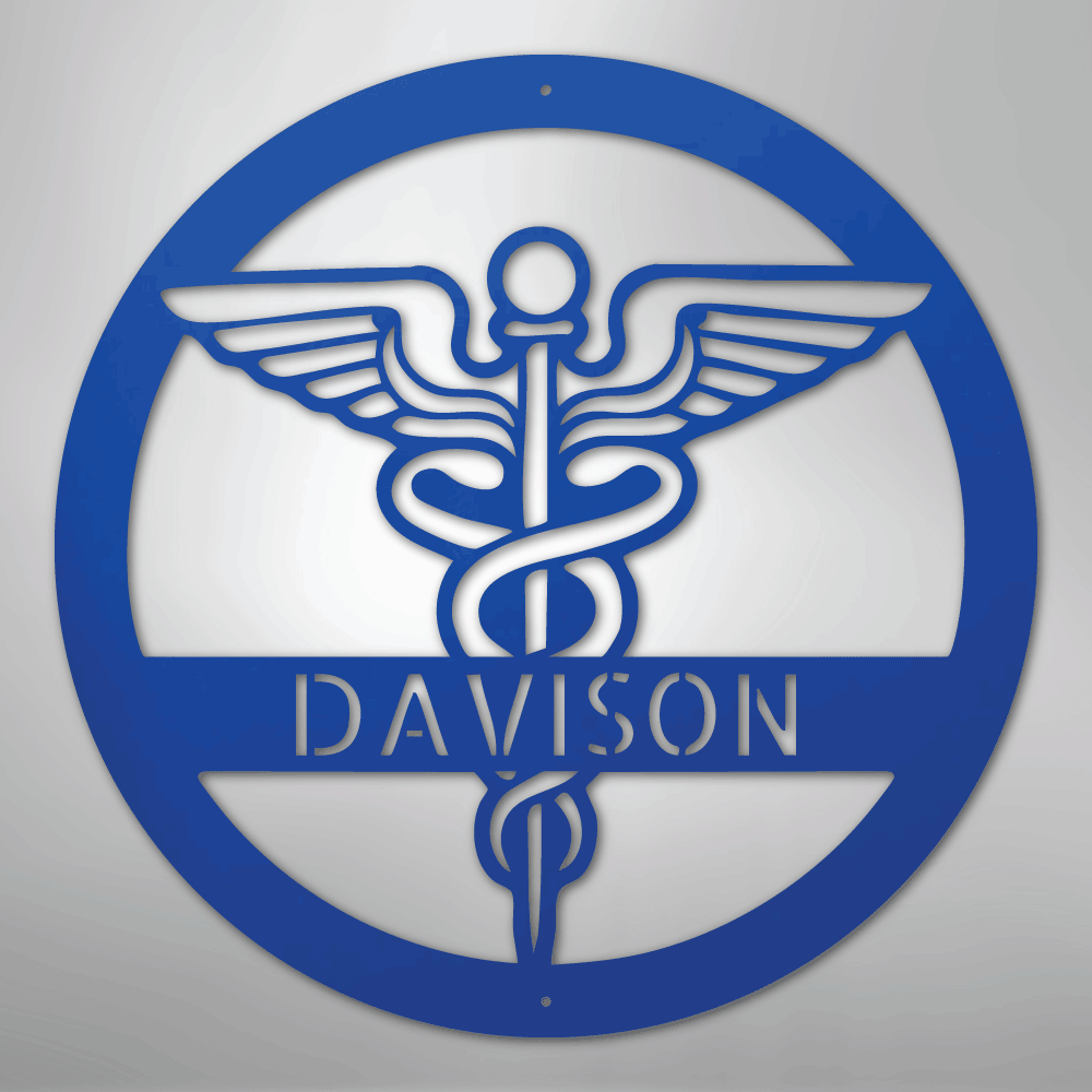 Custom Metal Wall Art - Personalized Registered Nurse Sign Blue