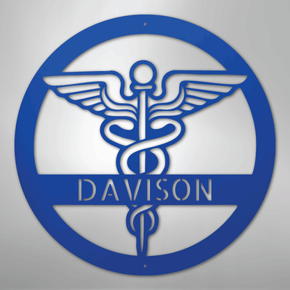 Custom Metal Wall Art - Personalized Registered Nurse Sign Blue