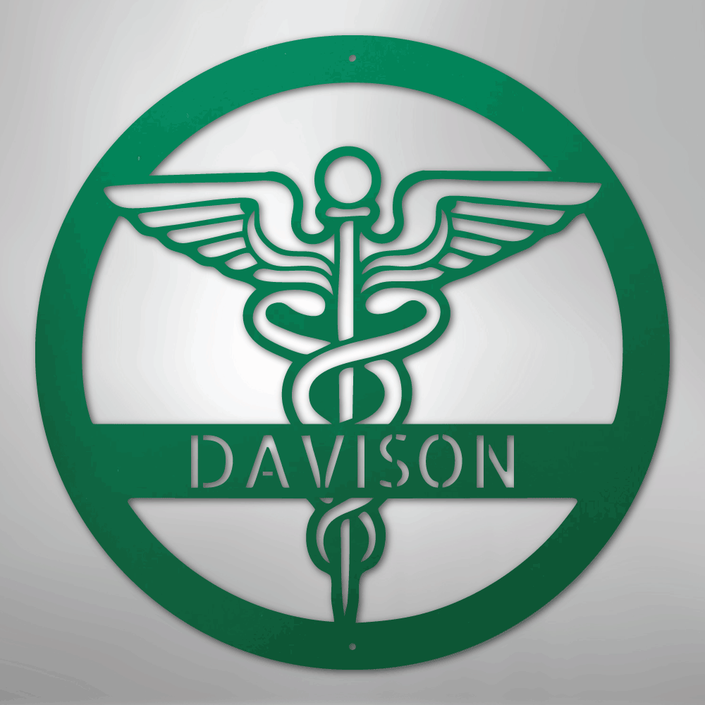 Custom Metal Wall Art - Personalized Registered Nurse Sign Green