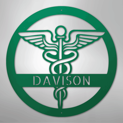 Custom Metal Wall Art - Personalized Registered Nurse Sign Green