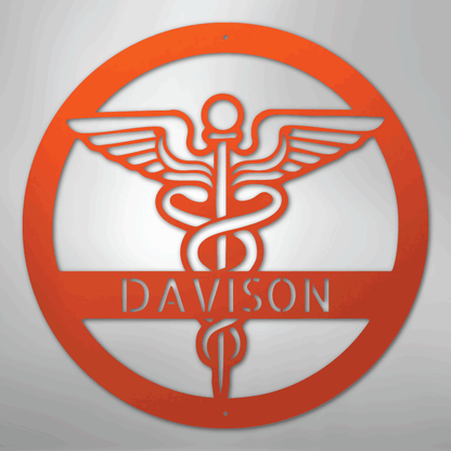 Custom Metal Wall Art - Personalized Registered Nurse Sign Orange