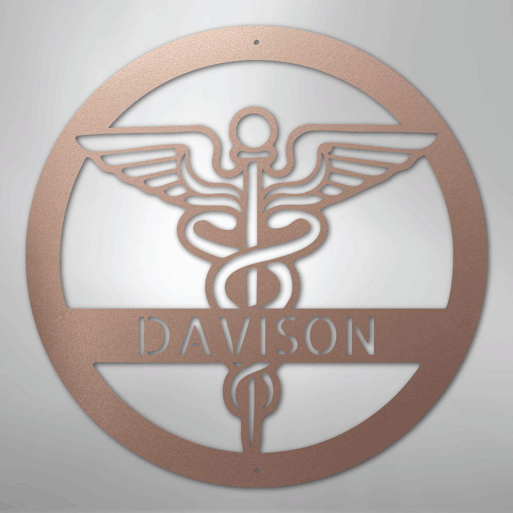Custom Metal Wall Art - Personalized Registered Nurse Sign Rose