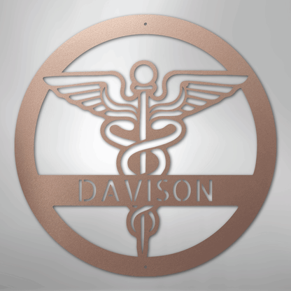 Custom Metal Wall Art - Personalized Registered Nurse Sign Rose