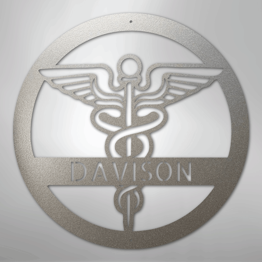Custom Metal Wall Art - Personalized Registered Nurse Sign Silver