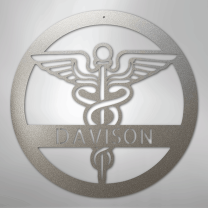 Custom Metal Wall Art - Personalized Registered Nurse Sign Silver
