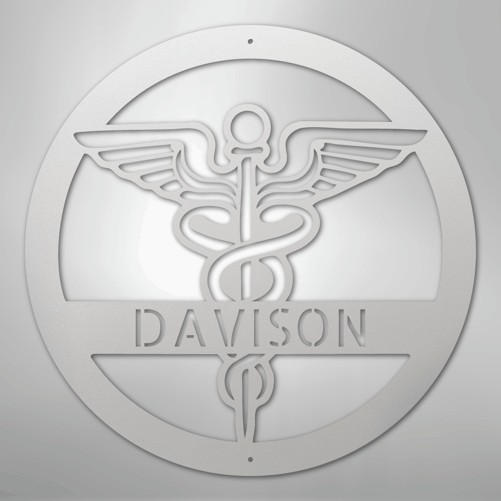 Custom Metal Wall Art - Personalized Registered Nurse Sign White