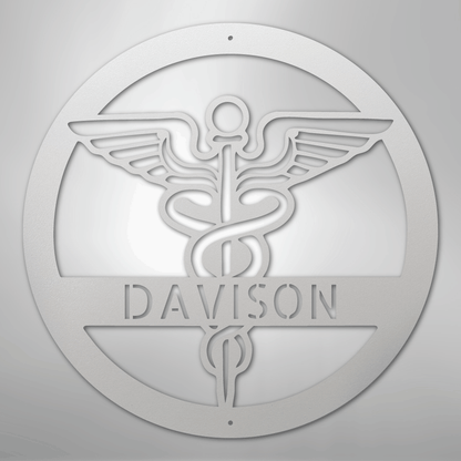 Custom Metal Wall Art - Personalized Registered Nurse Sign White