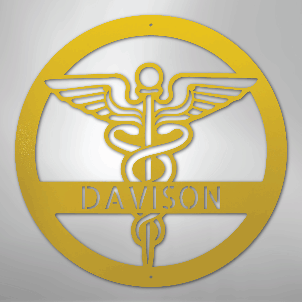 Custom Metal Wall Art - Personalized Registered Nurse Sign Yellow