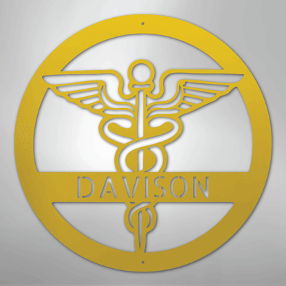 Custom Metal Wall Art - Personalized Registered Nurse Sign Yellow