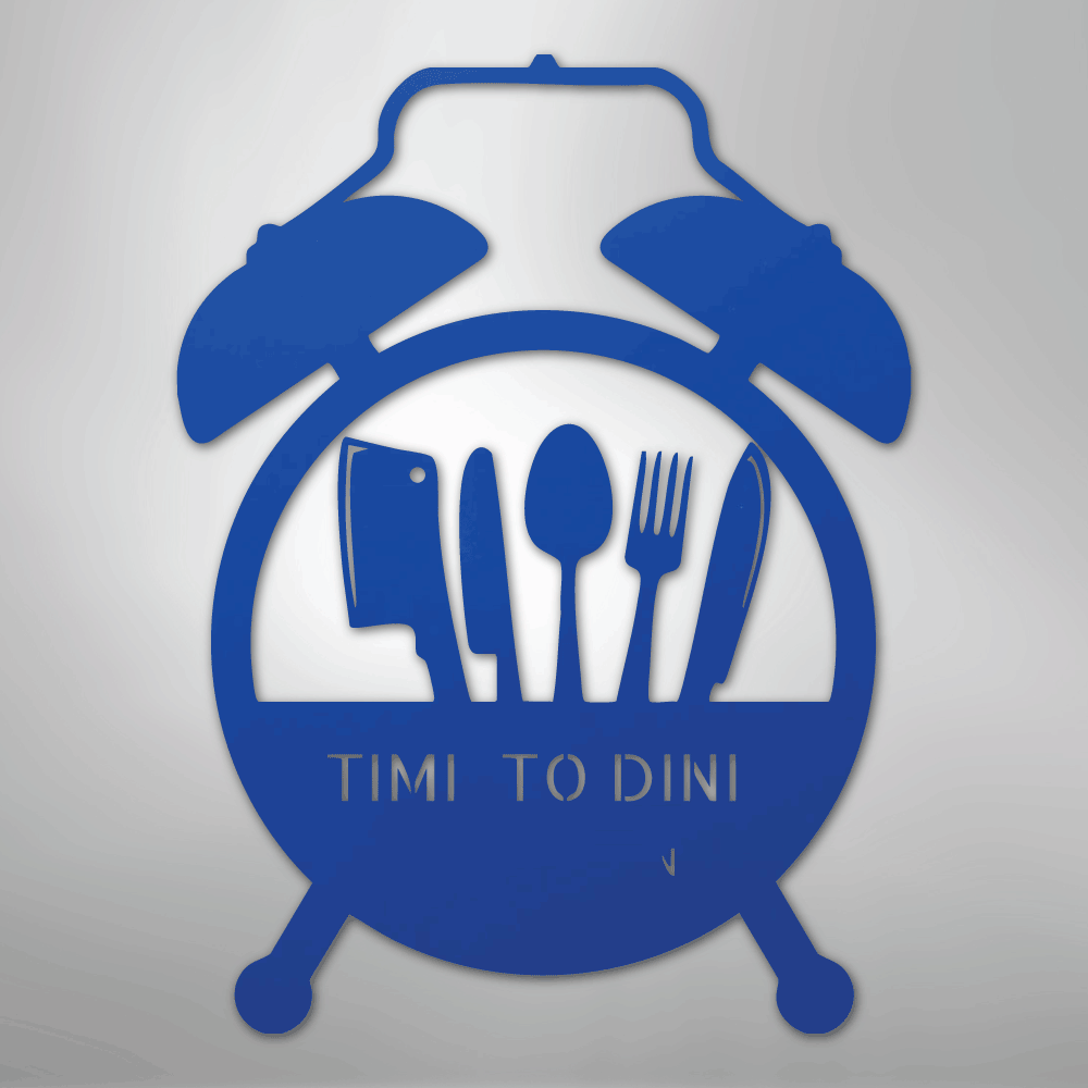 Custom Metal Wall Art - Personalized Kitchen Sign Blue