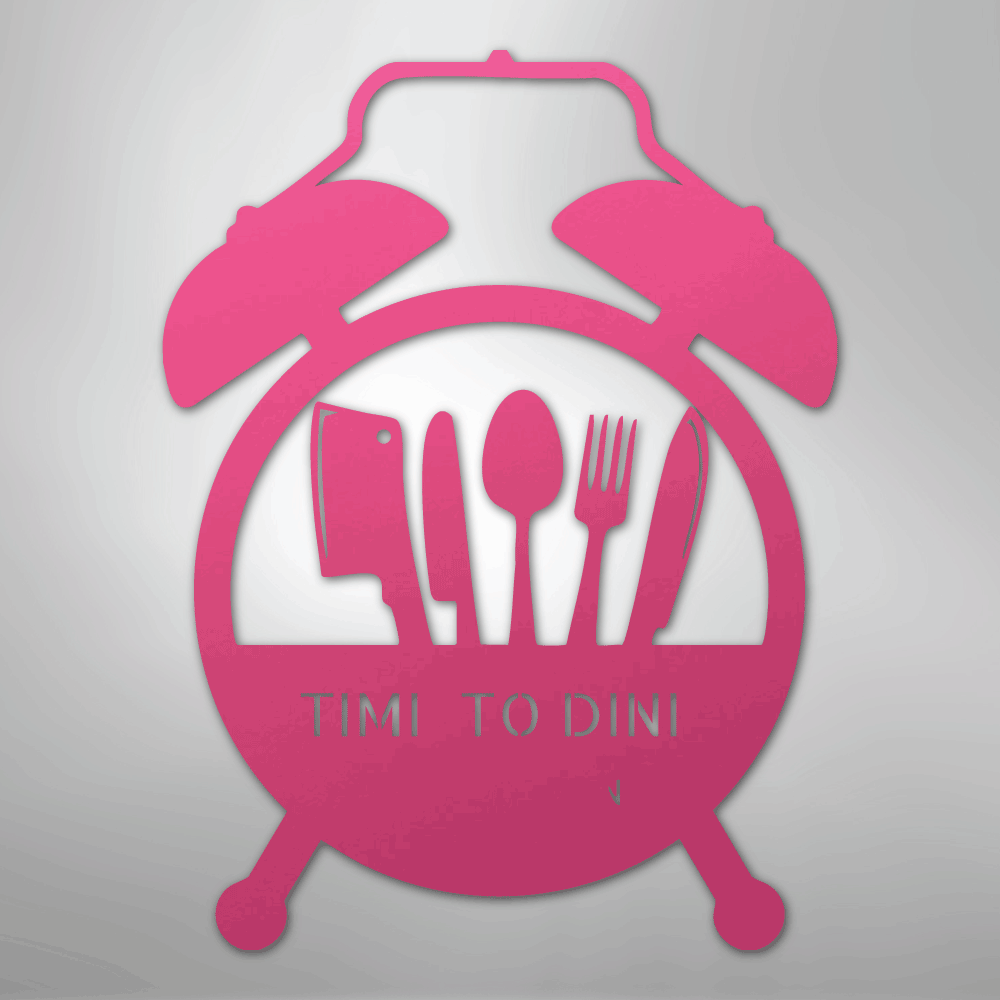 Custom Metal Wall Art - Personalized Kitchen Sign Pink